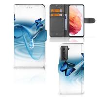 Samsung Galaxy S21 | Telefoonhoesje | Met pasjeshouder | Vlinders