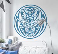 Muursticker wolf tribal - thumbnail