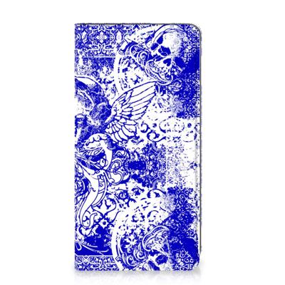 Mobiel BookCase Samsung Galaxy A53 Angel Skull Blauw Mobiel BookCase Samsung Galaxy A53 Angel Skull Blauw