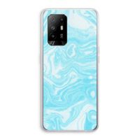 Waterverf blauw: Oppo A94 5G Transparant Hoesje