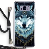 Darkness Wolf: Samsung Galaxy S8 Plus Transparant Hoesje met koord