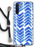 Blauwe pijlen: Oppo A91 Transparant Hoesje met koord
