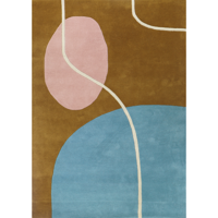 Finarte - Vloerkleed Ruukku Wool Rug Gold-Light-Blue - 200x300 cm