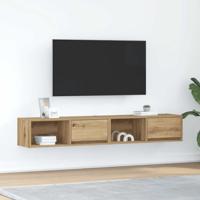 Tv-meubelen 2 st 80x31x25,5 cm bewerkt hout artisanaal eiken