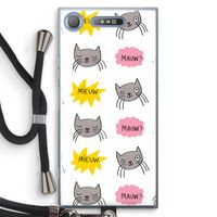 Meow: Sony Xperia XZ1 Transparant Hoesje met koord