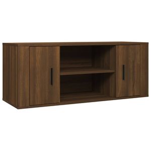 vidaXL Tv-meubel 100x35x40 cm bewerkt hout bruin eikenkleur