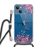 Hartjes en kusjes: iPhone 13 Transparant Hoesje met koord