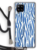 Blauwe nerven: Samsung Galaxy A42 5G Transparant Hoesje met koord