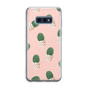 Cactusprint roze: Samsung Galaxy S10e Transparant Hoesje