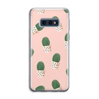 Cactusprint roze: Samsung Galaxy S10e Transparant Hoesje