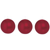 Trend Candles Bolkaars glad - 3x - bordeaux rood - 7 cm - 16 branduren - ronde kaarsen