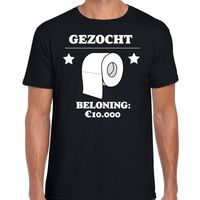 Gezocht toiletpapier t-shirt zwart voor heren - thumbnail