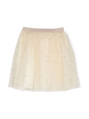 Bonpoint jupe en tulle à étoiles imprimées - Or
