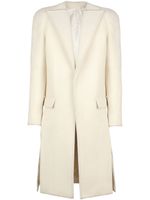 Balmain manteau en laine mélangée à simple boutonnage - Blanc Balmain manteau en laine mélangée à simple boutonnage - Blanc