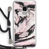 Roze stroom: Samsung Galaxy S9 Transparant Hoesje met koord