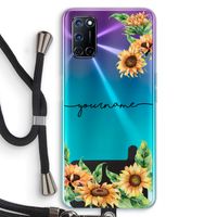 Zonnebloemen: Oppo A72 Transparant Hoesje met koord Zonnebloemen: Oppo A72 Transparant Hoesje met koord