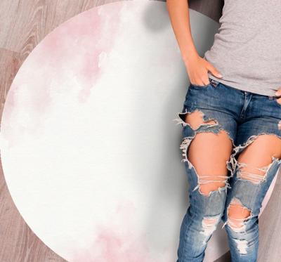 Wolken geïnspireerd ontwerp minimalistisch vinyl tapijt rond