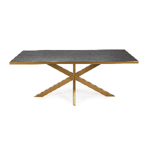 Stalux Eettafel Gijs - goud / zwart eiken