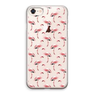 Flamingoprint groen: iPhone 8 Transparant Hoesje