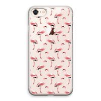 Flamingoprint groen: iPhone 8 Transparant Hoesje