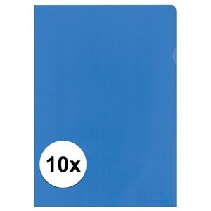 10x Insteekmap blauw A4 formaat 21 x 30 cm