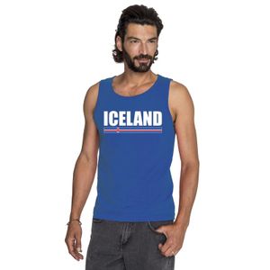 Ijsland supporter mouwloos shirt/ tanktop blauw heren 2XL  -