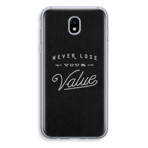 Never lose your value: Samsung Galaxy J5 (2017) Transparant Hoesje