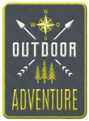 Moses opstrijkpatch Outdoor Adventure 6,5 x 4,5 cm grijs/groen
