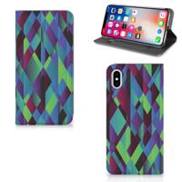 Apple iPhone Xs Max Stand Case Abstract Green Blue Apple iPhone Xs Max Stand Case Abstract Green Blue