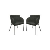 Eetkamerstoel Luca Antraciet/Zwart - Set van 2
