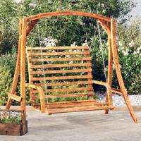 Schommelbank 126x63x92 cm gebogen hout met teakafwerking