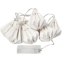 Creativ Company Led lichtslinger met lampenkapjes, h: 80 mm, l: 100 cm, d 65 mm, wit, 1 stuk