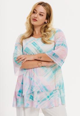 Yoek Tuniek met lagen HIDEAWAY | Turquoise | Maat 54/56