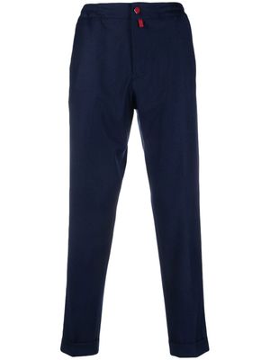 Kiton pantalon fuselé à taille élastiquée - Bleu