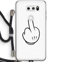 Middle finger white: LG V30 Transparant Hoesje met koord
