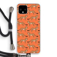 Cheetah: Pixel 4 Transparant Hoesje met koord