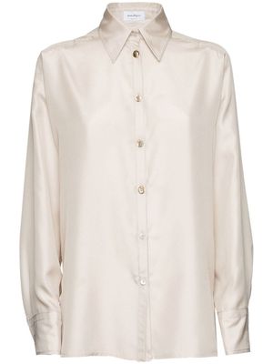 Ferragamo chemise à fini satiné - Blanc