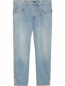 Gucci bleach-effect tapered-leg denim jeans - Bleu