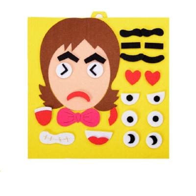 DIY emotie puzzel speelgoed creatieve non-woven gezichtsuitdrukking stickers Kids educatieve leren speelgoed (moeder)