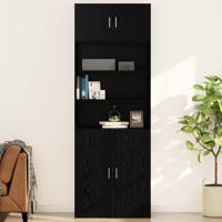 Wandkast Zwart eiken 80 x 42.5 x 40 cm Bewerkt hout