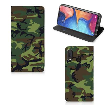 Samsung Galaxy A20e | Hoesje met Magneet | Army Dark