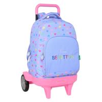 Schoolrugzak met Wielen Benetton Lila Lila 33 x 45 x 22 cm