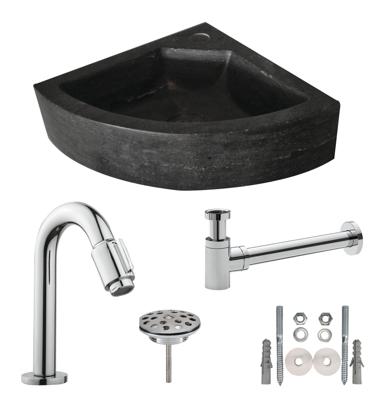 Wiesbaden One Pack Hardstenen hoekfontein 30x30x10 cm