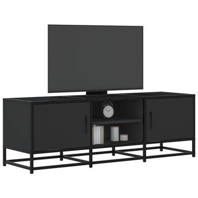 Tv-meubel 120x35x41 cm bewerkt hout en metaal zwart