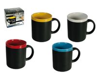 Krijtmok - Boodschap & Tekening - 373ml - Zwart - Beschrijfbare Koffiebeker - Creatieve Memo Drinkbeker - Chalk Talk Mug - thumbnail