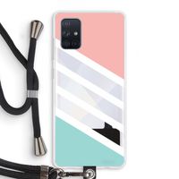 Strepen pastel: Samsung Galaxy A71 Transparant Hoesje met koord