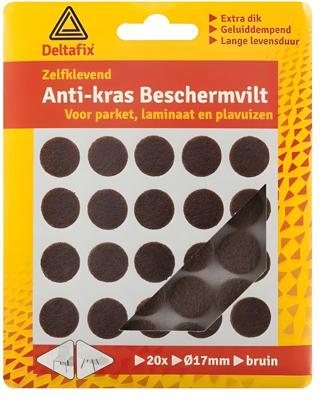 Anti-krasvilt rond 17mm bruin 20st - Deltafix