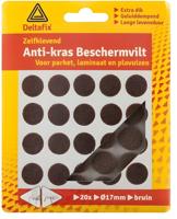 Anti-krasvilt rond 17mm bruin 20st - Deltafix