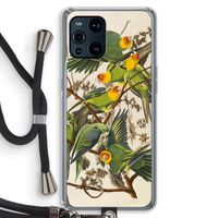 Carolinaparkiet: Oppo Find X3 Transparant Hoesje met koord