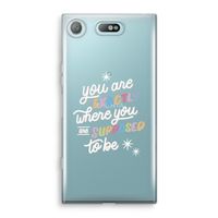 Right Place: Sony Xperia XZ1 Compact Transparant Hoesje